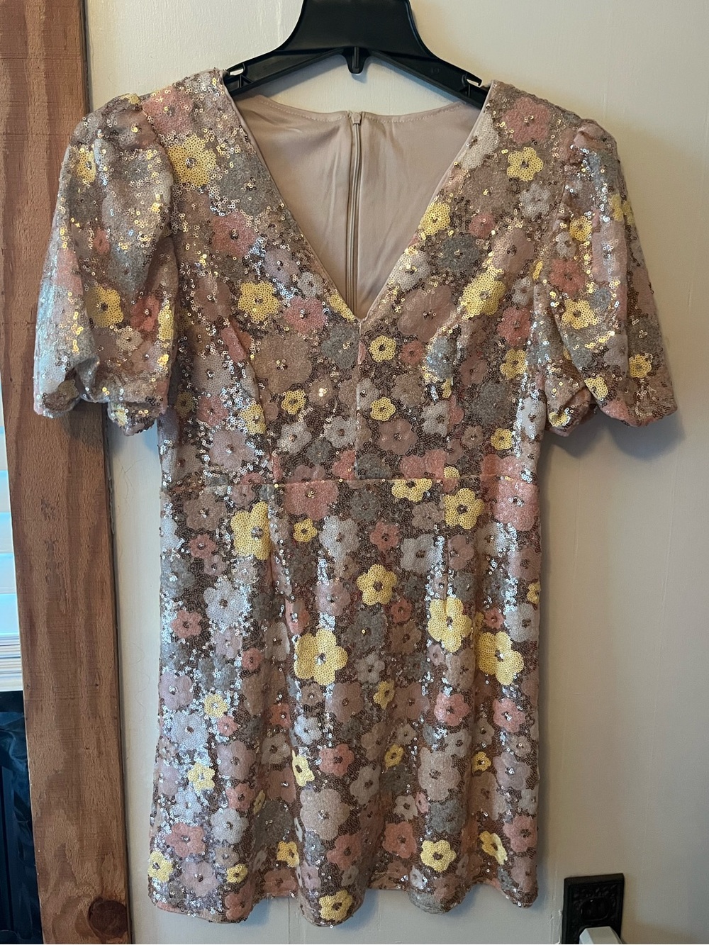 Sparkly Floral Mini Dress